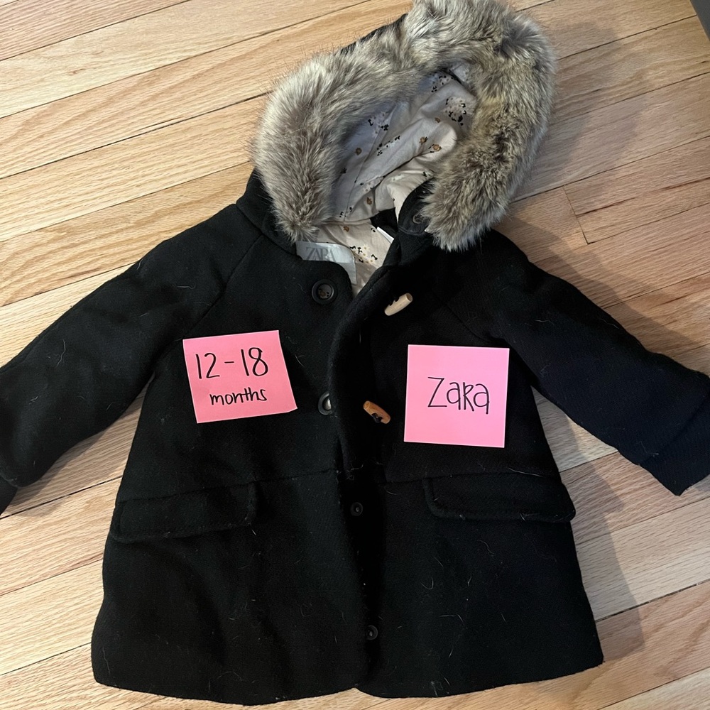 Zara coat with fur Hood